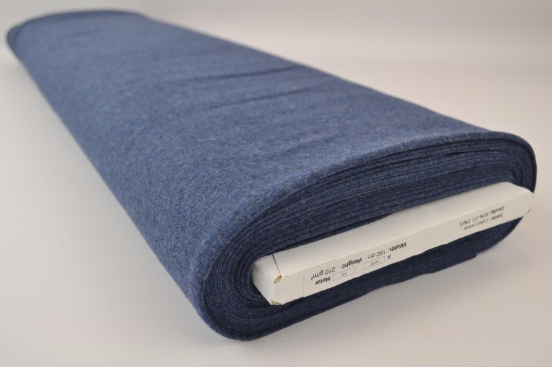 Jersey de coton jeans foncé mélangé, rouleau