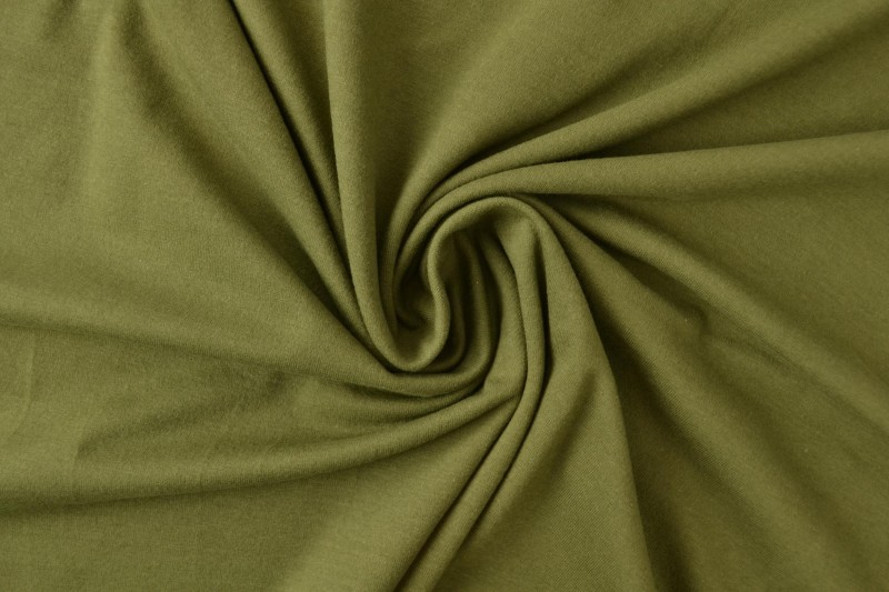 Jersey de coton vert mousse foncé
