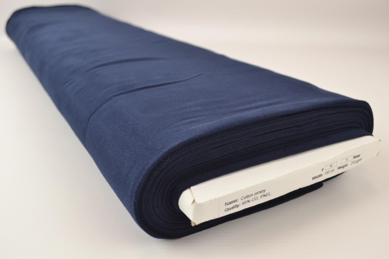 Jersey de coton marine foncé, rouleau
