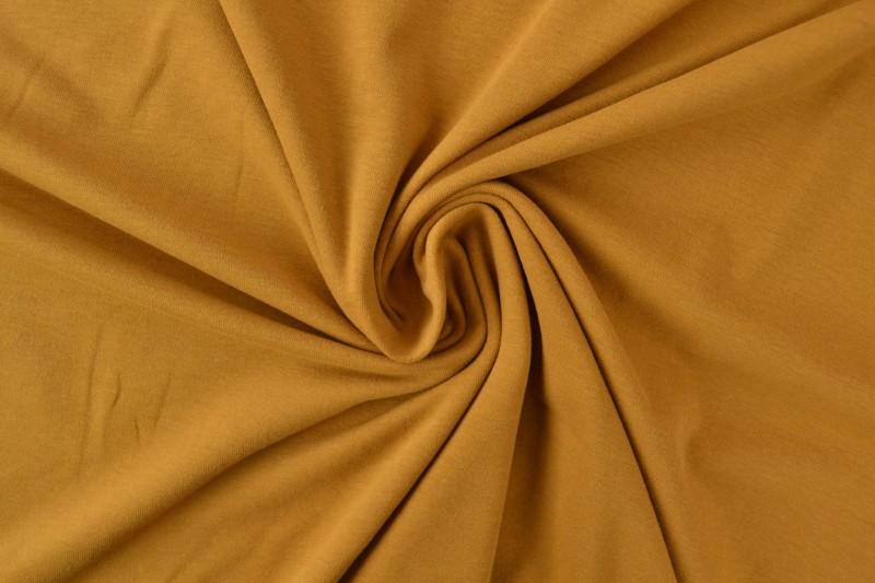 Jersey de coton jaune ocre foncé