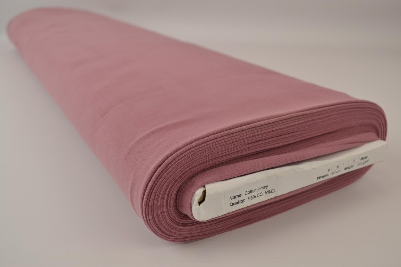 Jersey de coton vieux rose foncé, rouleau
