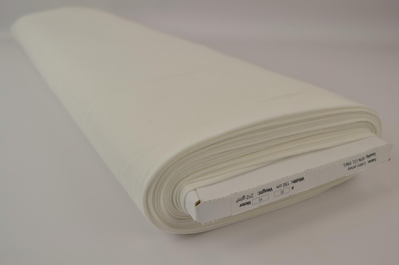 Jersey de coton blanc cassé, rouleau
