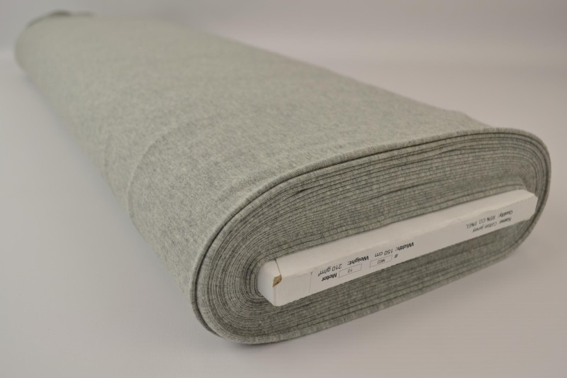 Jersey de coton gris chiné, rouleau