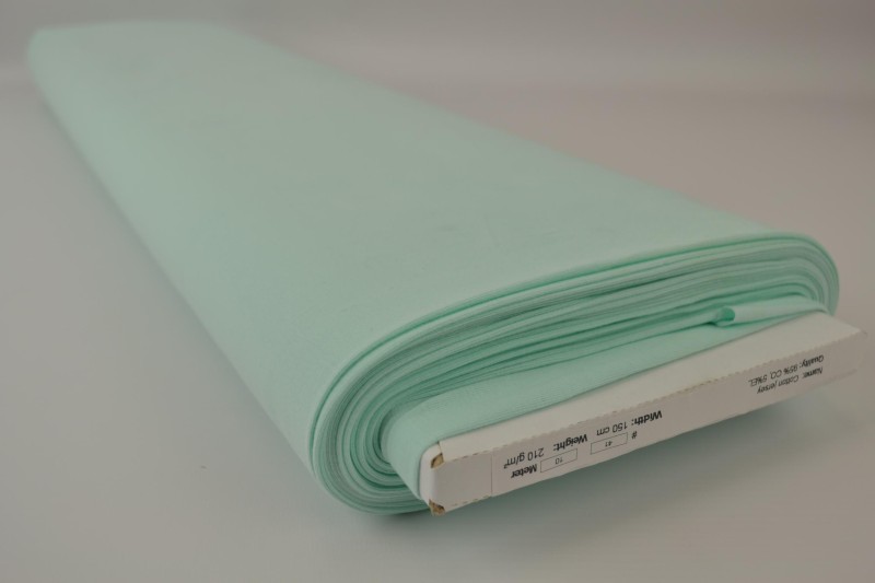 Jersey de coton menthe clair, rouleau