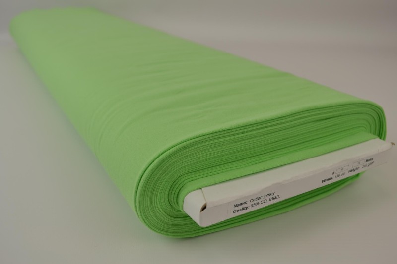 Jersey de coton vert citron, rouleau