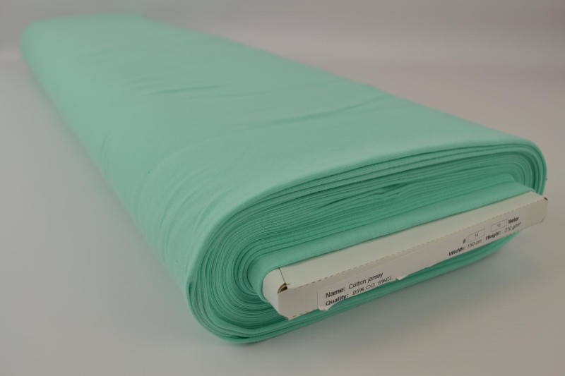 Jersey de coton vert menthe, rouleau