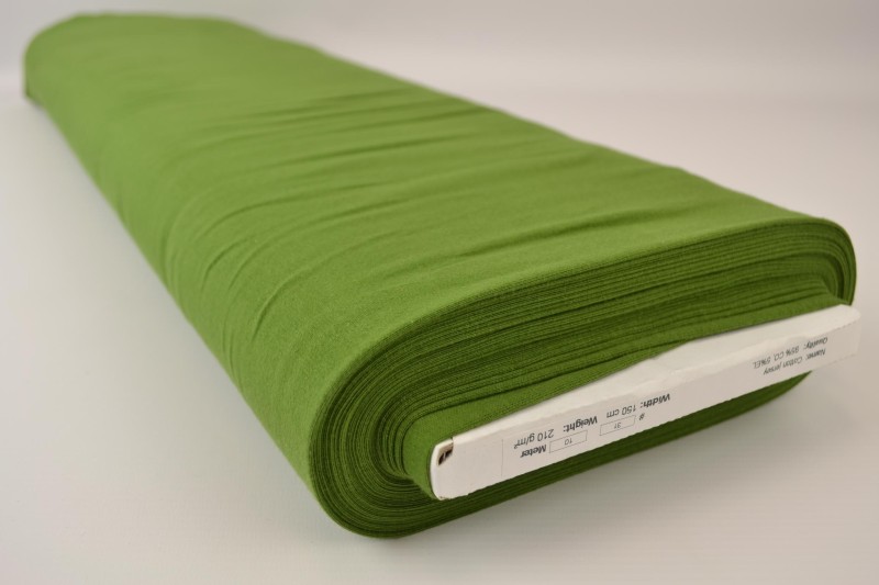 Jersey de coton vert mousse, rouleau