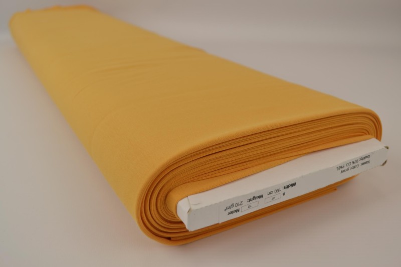 Jersey de coton jaune ocre, rouleau