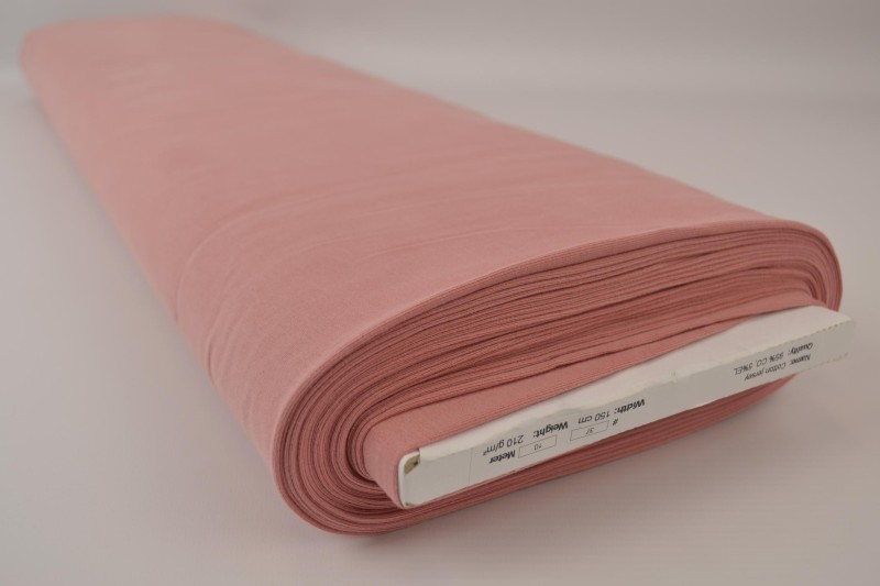 Jersey de coton vieux rose, rouleau