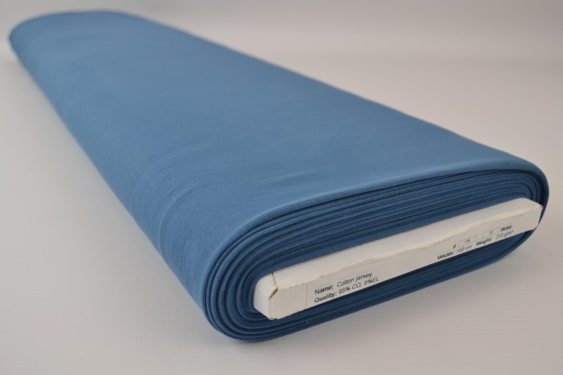 Jersey de coton bleu acier, rouleau