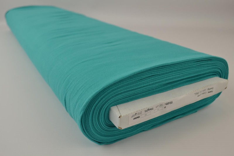 Jersey de coton turquoise, rouleau