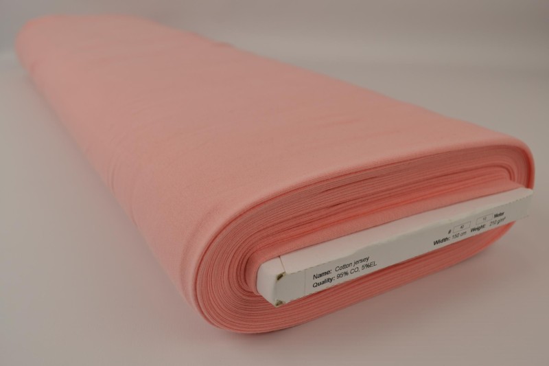 Jersey de coton rose saumon, rouleau