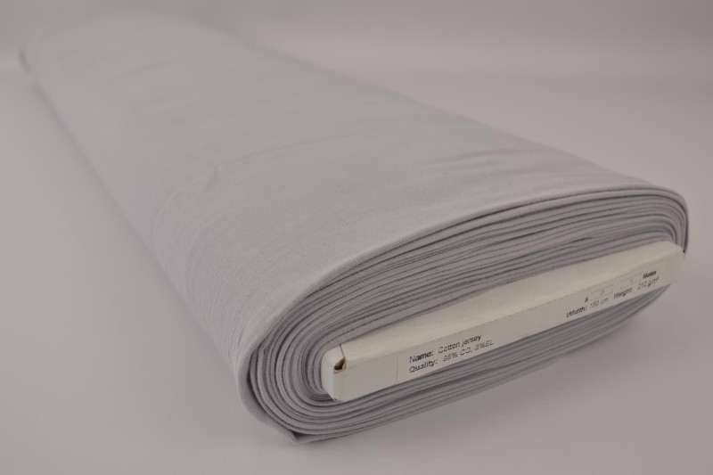Jersey de coton gris argenté, rouleau