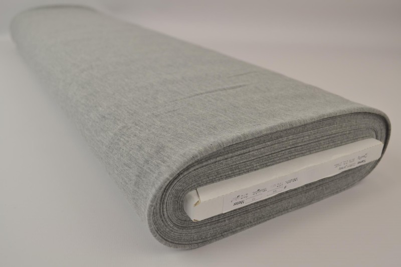 Jersey de coton gris argenté chiné, rouleau
