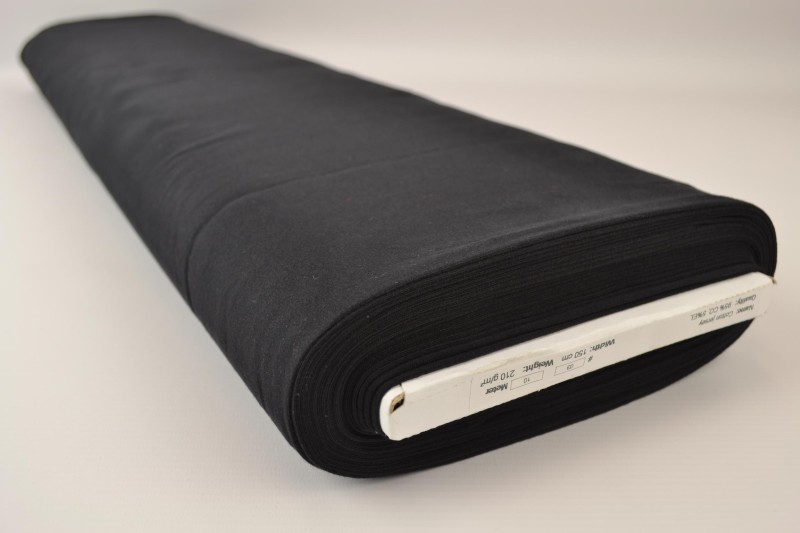 Jersey de coton noir, rouleau
