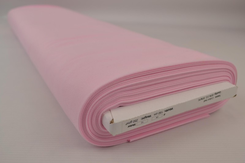Coton sergé rose bébé, rouleau