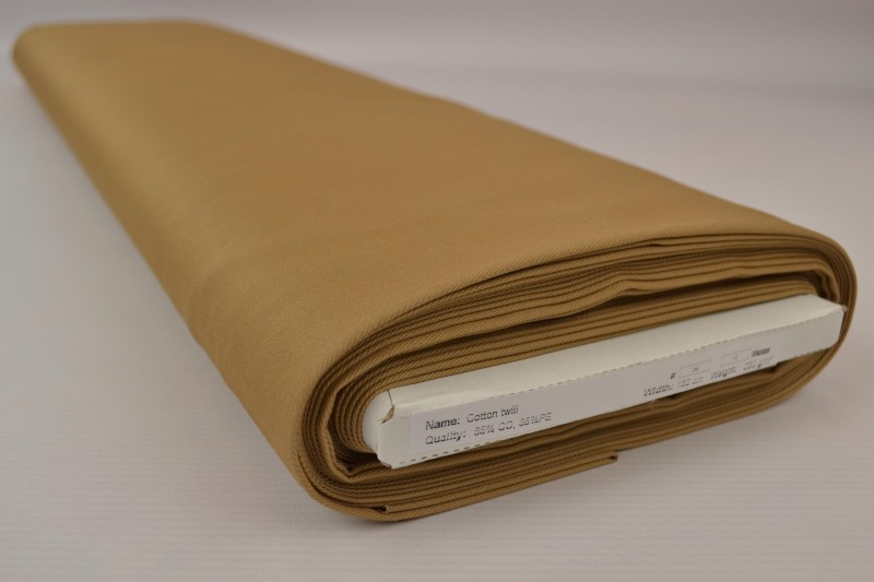 Coton sergé beige, rouleau