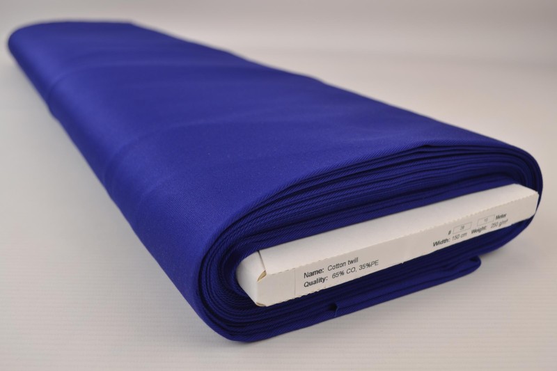 Coton sergé bleu foncé, rouleau