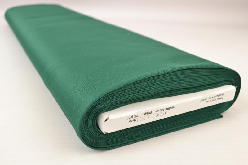 Coton sergé vert foncé, rouleau