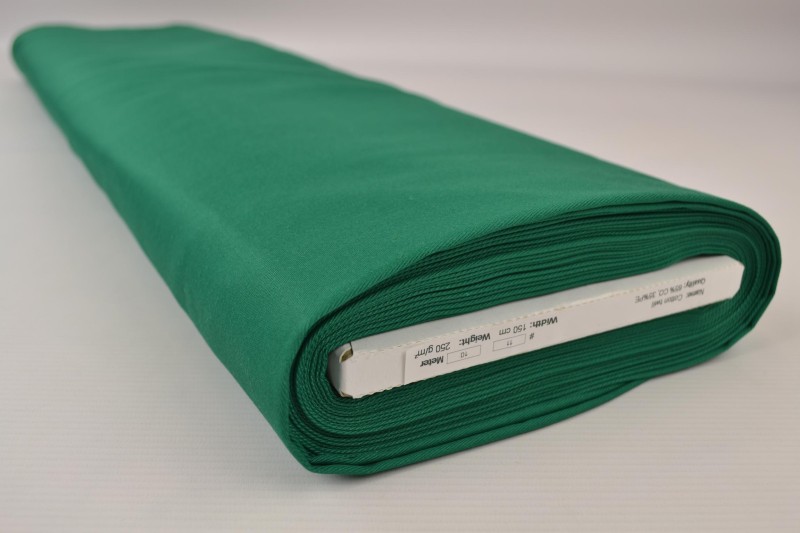 Coton sergé vert, rouleau