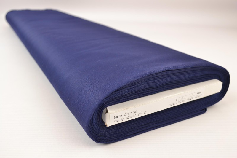 Coton sergé navy, rouleau