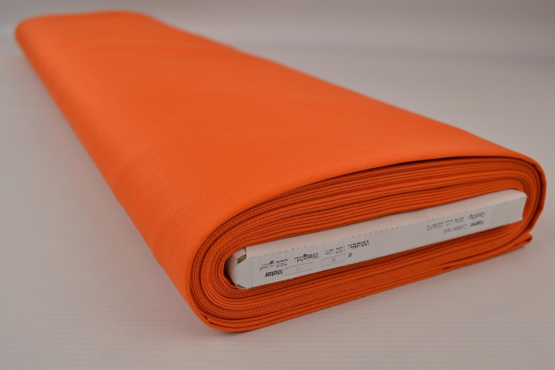 Coton sergé orange, rouleau