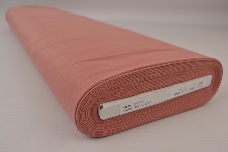 Coton sergé vieux rose, rouleau