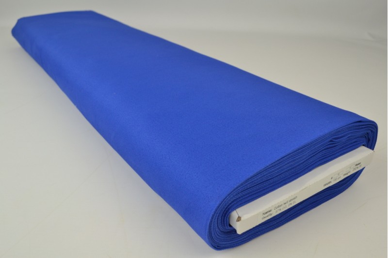 Sergé de coton Stretch bleu, rouleau