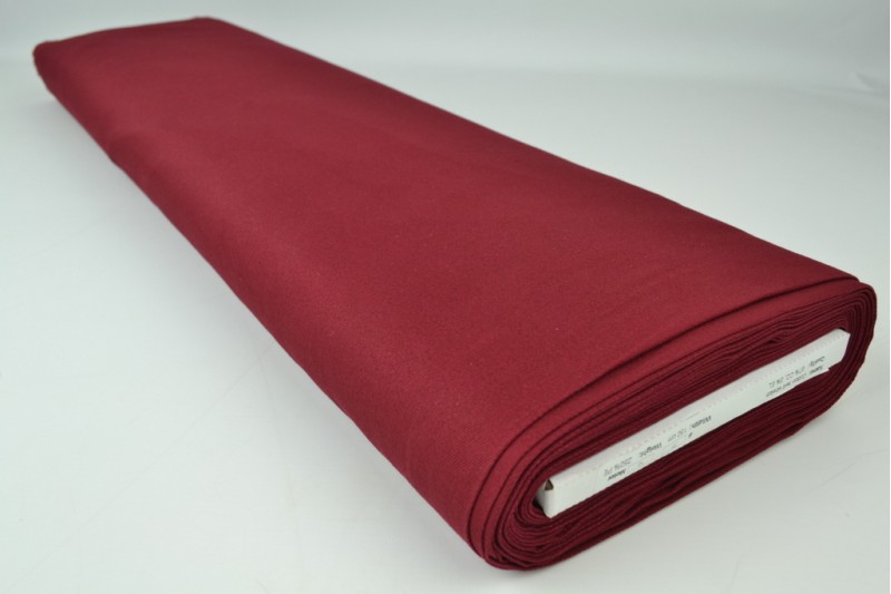 Sergé de coton Stretch bordeaux, rouleau