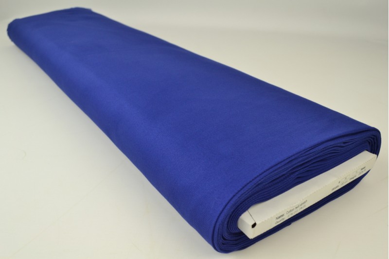 Sergé de coton Stretch bleu foncé, rouleau