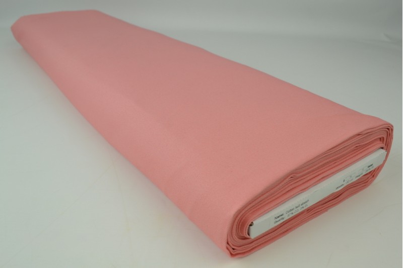 Sergé de coton Stretch rose poudré, rouleau