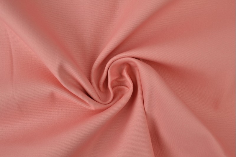Sergé de coton Stretch rose poudré