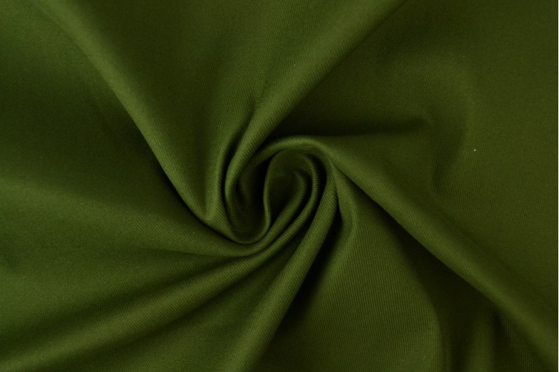 Sergé de coton Stretch vert mousse