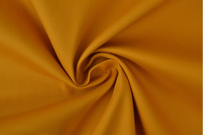 Sergé de coton Stretch jaune ocre