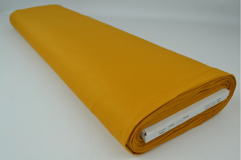 Sergé de coton Stretch jaune ocre, rouleau