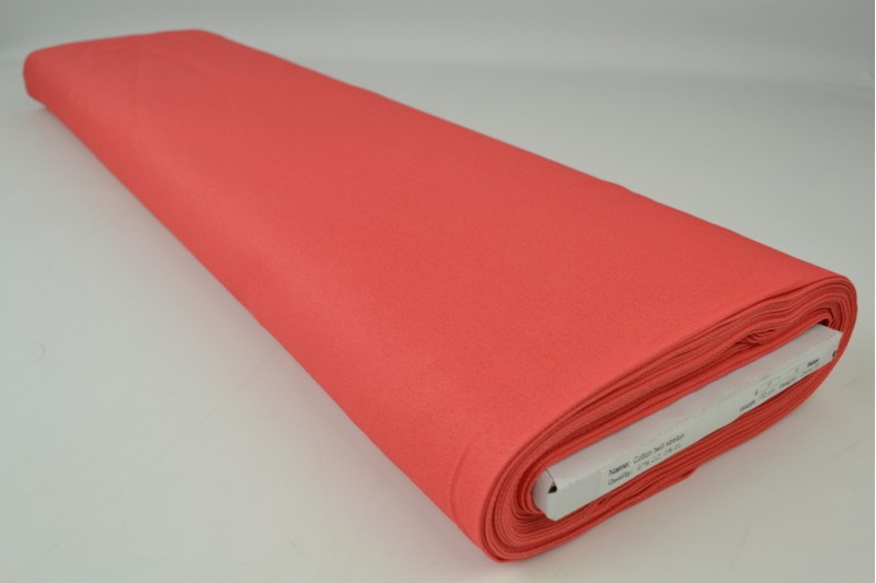 Sergé de coton Stretch vieux rose, rouleau