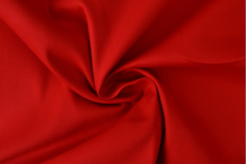 Sergé de coton Stretch rouge