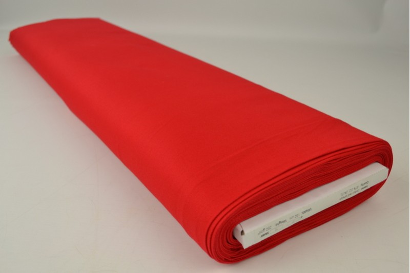 Sergé de coton Stretch rouge, rouleau