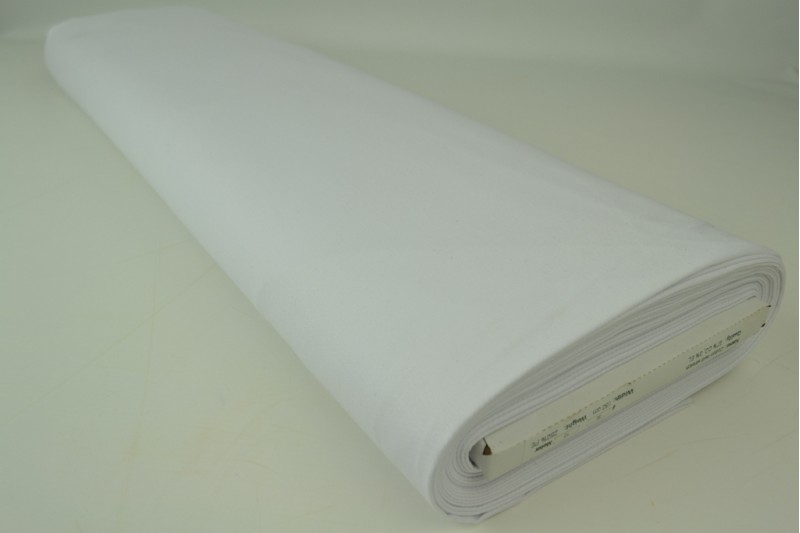 Sergé de coton Stretch blanc, rouleau