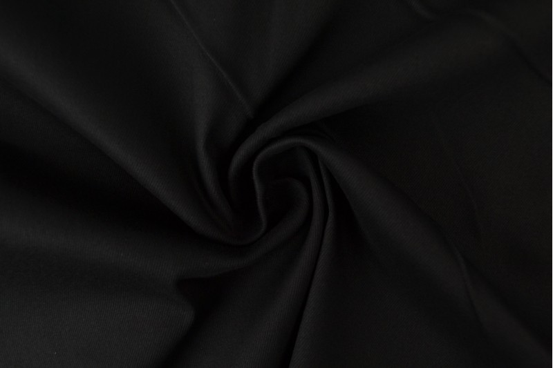 Sergé de coton Stretch noir
