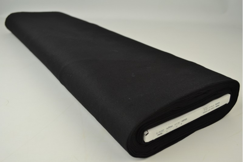 Sergé de coton Stretch noir, rouleau