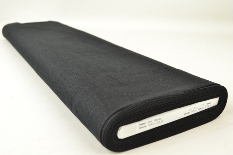 Lin Viscose noir, rouleau