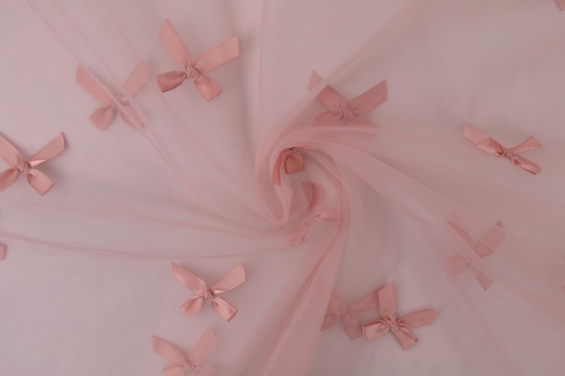 Mesh Bowknot vieux rose