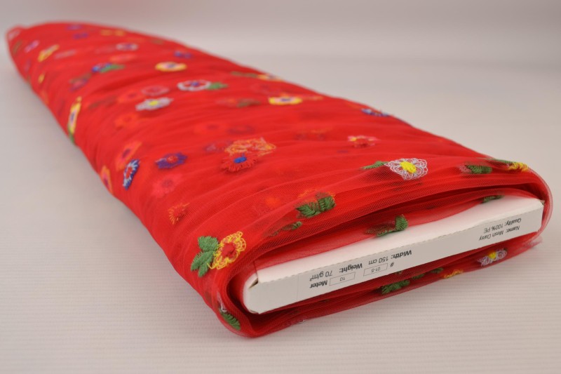 Mesh Daisy rouge, rouleau