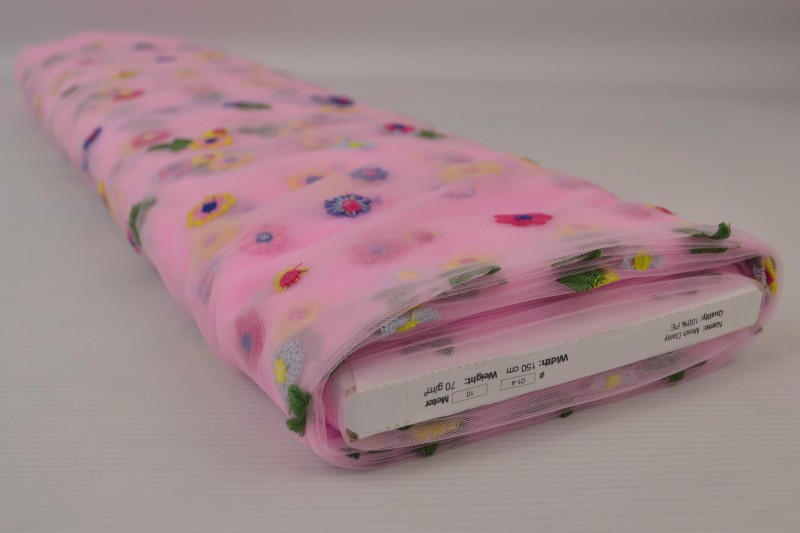 Mesh Daisy rose, rouleau
