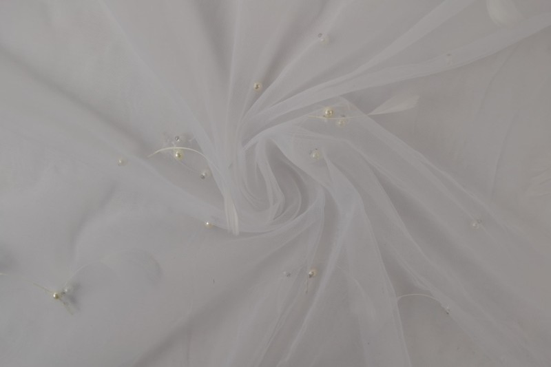 Mesh Plumes et Perles mesh plumes & perles blanc