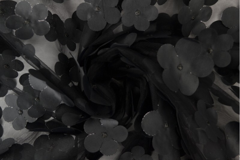 Mesh Flower noir