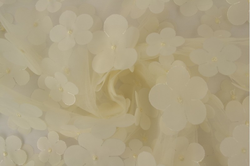 Mesh Flower champagne