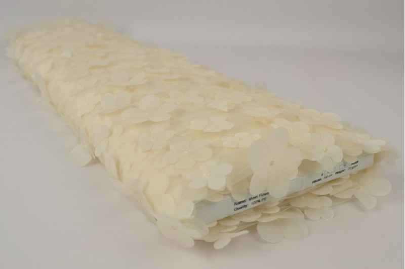 Mesh Flower champagne, rouleau