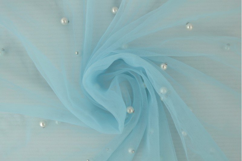 Mesh Pearls bleu, rouleau